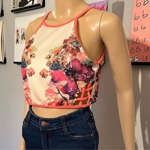 Floral Halter Crop Top